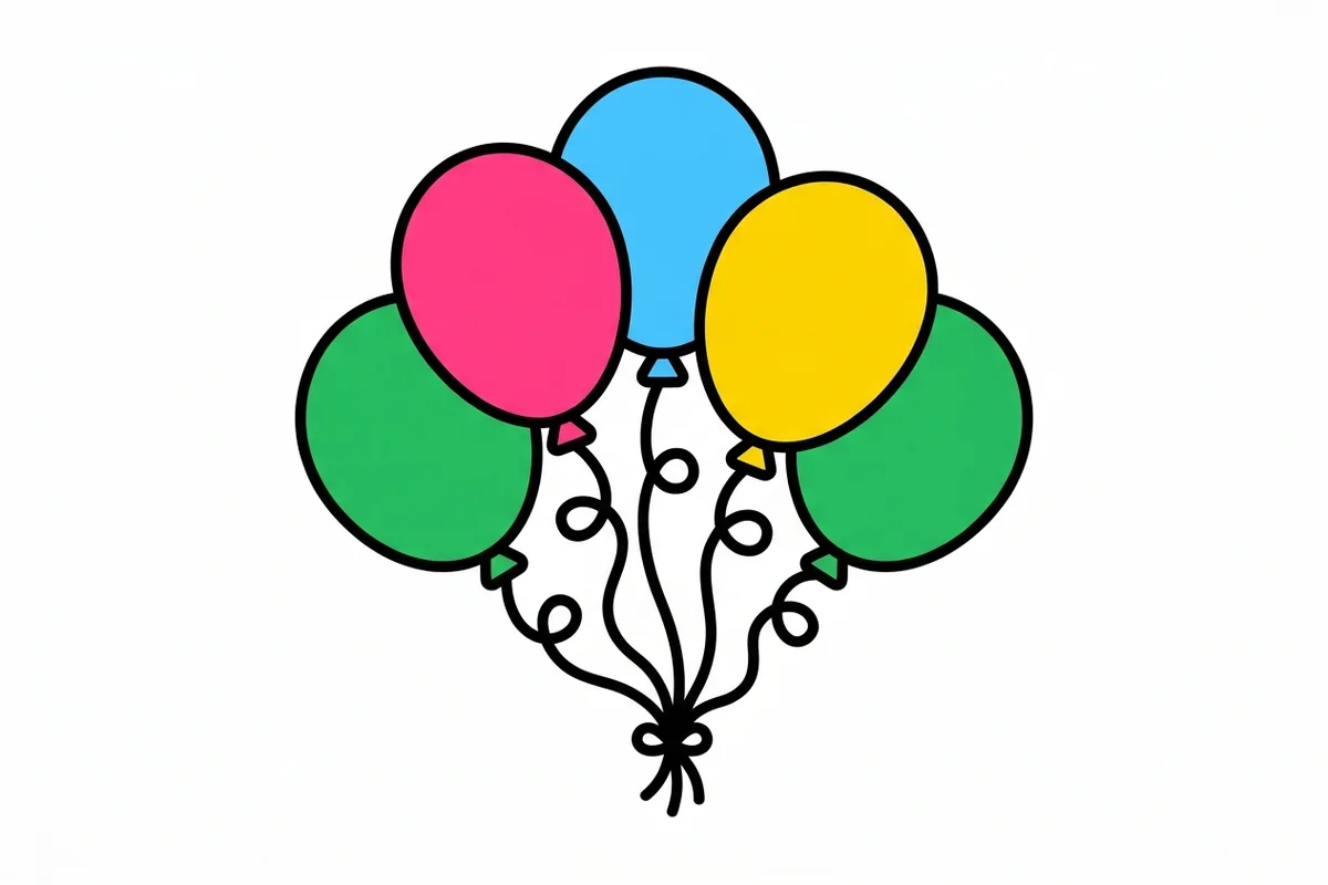 A bunch of bright balloons